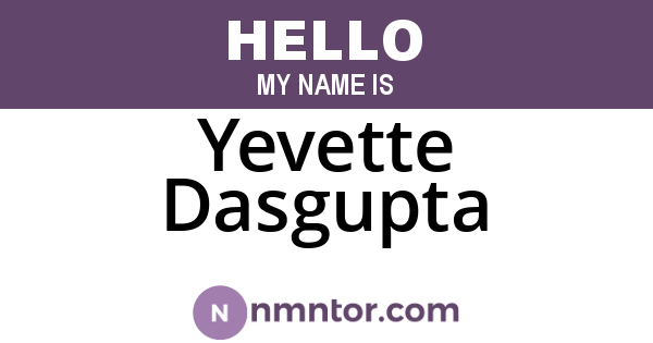 Yevette Dasgupta
