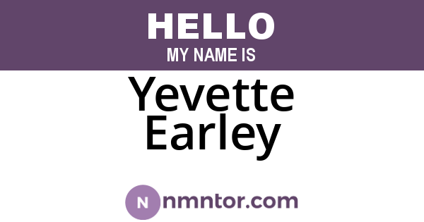 Yevette Earley