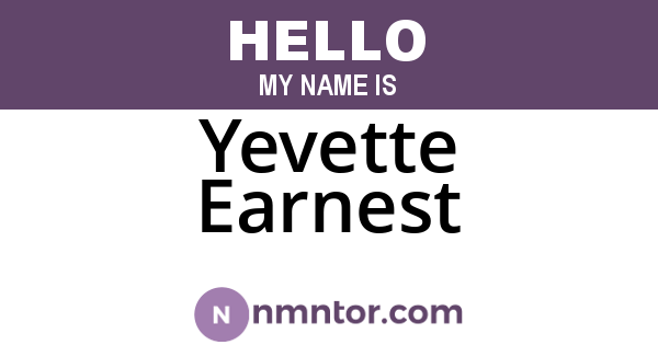 Yevette Earnest