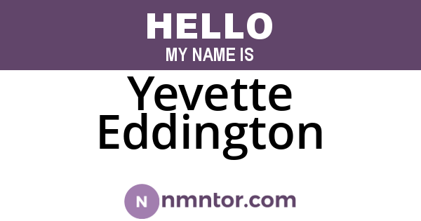 Yevette Eddington