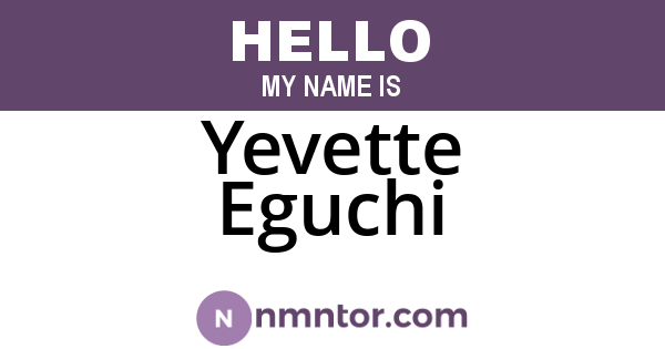 Yevette Eguchi