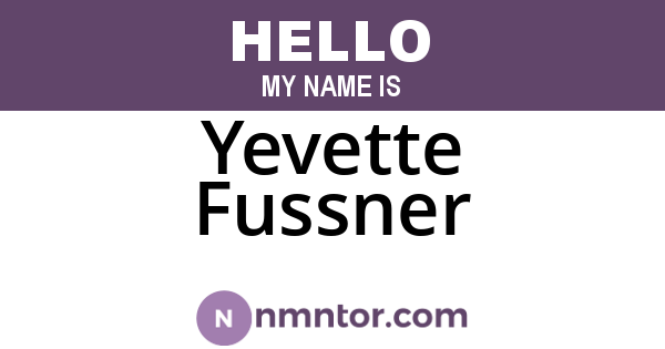 Yevette Fussner