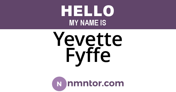 Yevette Fyffe