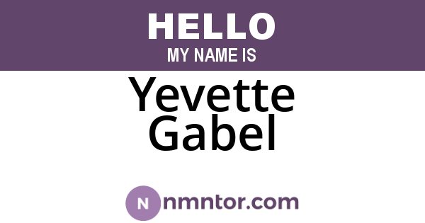 Yevette Gabel