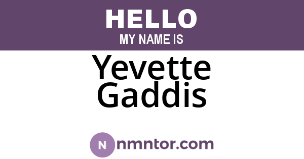 Yevette Gaddis