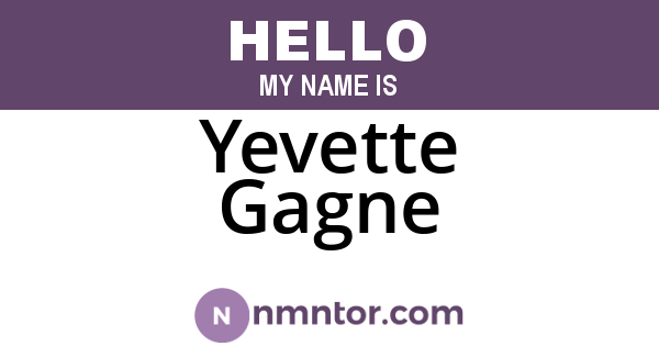 Yevette Gagne