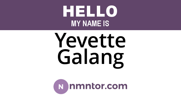 Yevette Galang