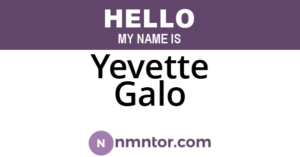 Yevette Galo