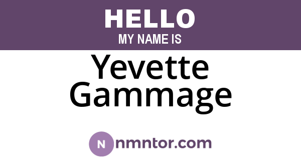 Yevette Gammage