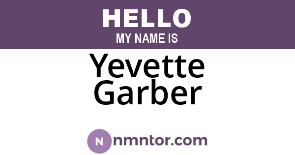 Yevette Garber