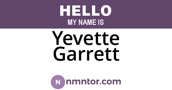 Yevette Garrett