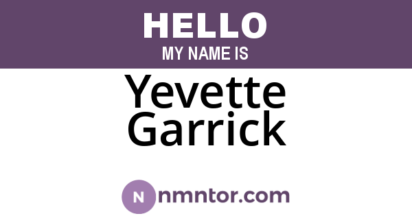 Yevette Garrick