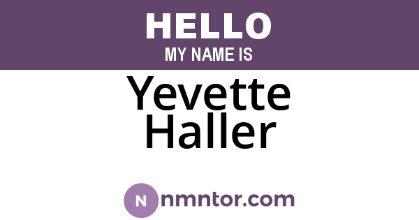 Yevette Haller