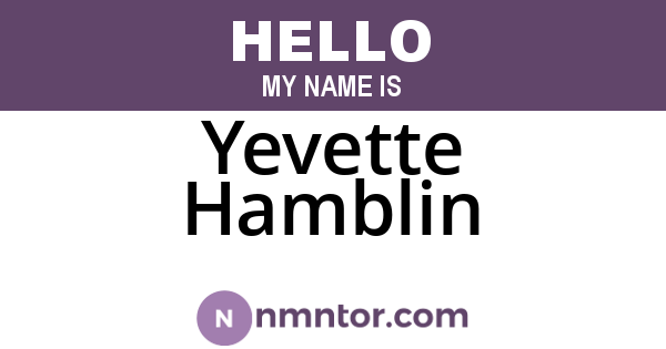 Yevette Hamblin