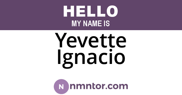 Yevette Ignacio