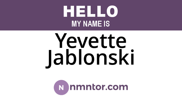 Yevette Jablonski