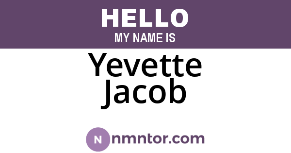 Yevette Jacob