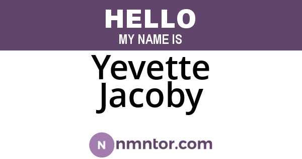 Yevette Jacoby