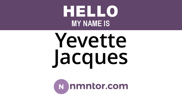 Yevette Jacques