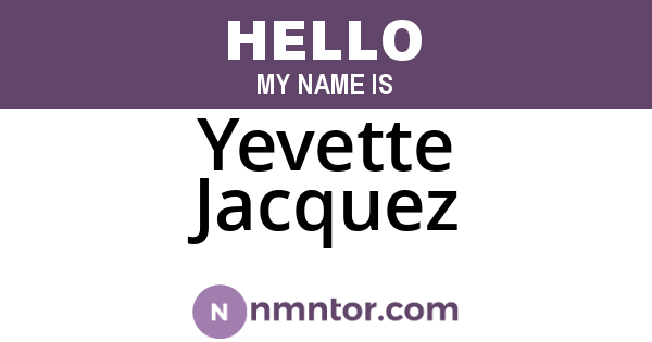 Yevette Jacquez