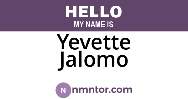 Yevette Jalomo