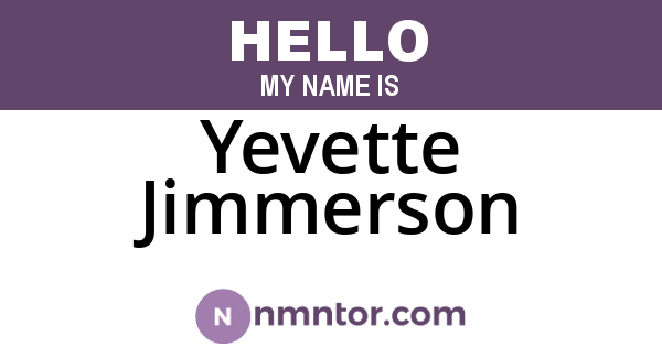 Yevette Jimmerson