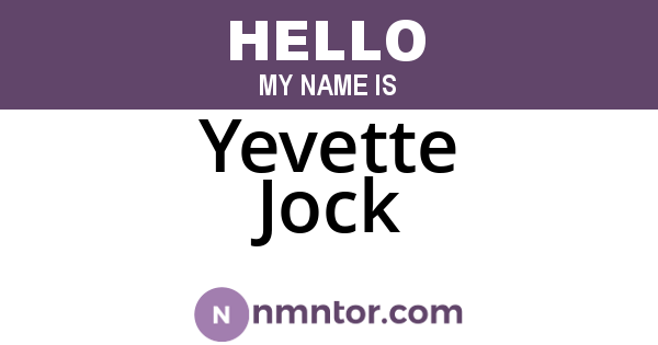 Yevette Jock
