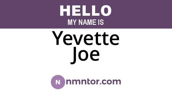 Yevette Joe