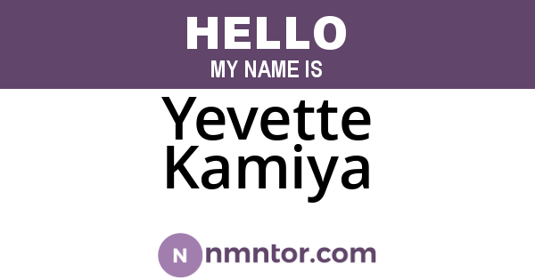 Yevette Kamiya