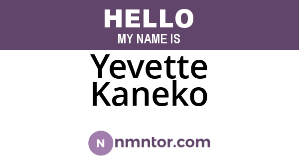 Yevette Kaneko