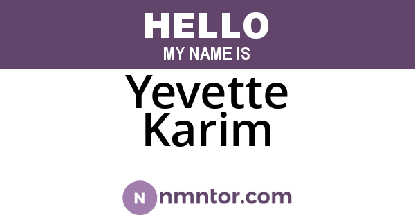 Yevette Karim