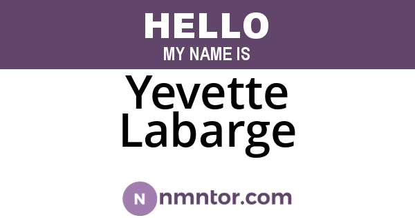 Yevette Labarge