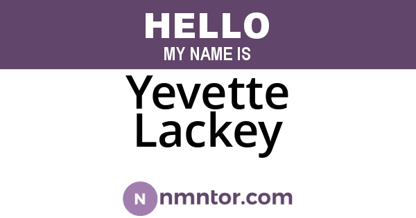 Yevette Lackey