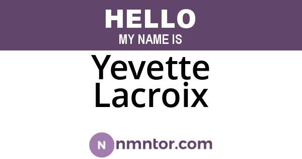 Yevette Lacroix
