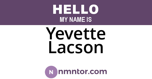 Yevette Lacson