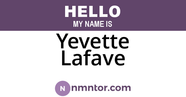 Yevette Lafave