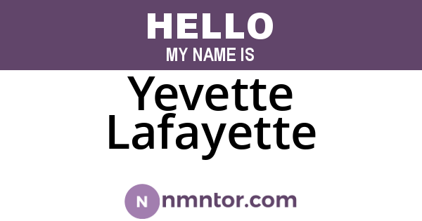 Yevette Lafayette