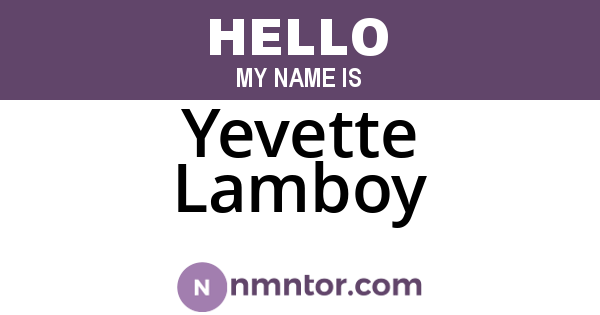Yevette Lamboy