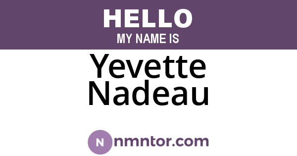 Yevette Nadeau