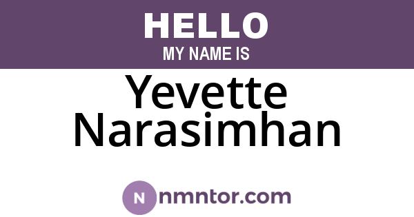 Yevette Narasimhan