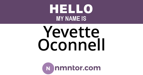 Yevette Oconnell