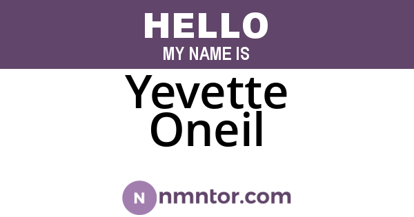Yevette Oneil