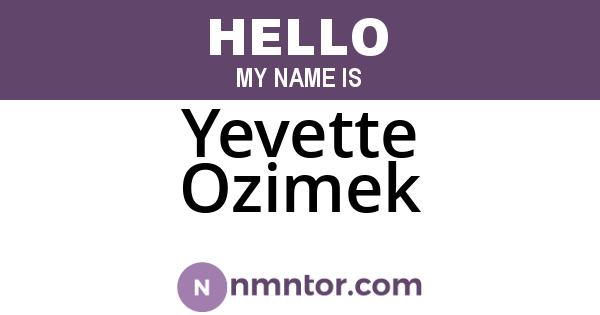 Yevette Ozimek