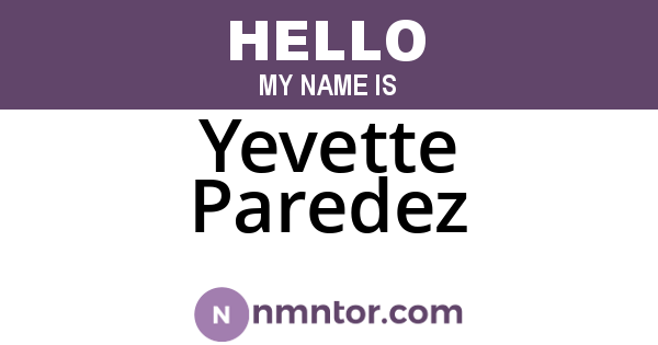 Yevette Paredez