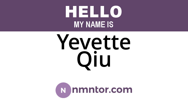 Yevette Qiu