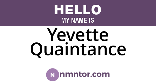 Yevette Quaintance