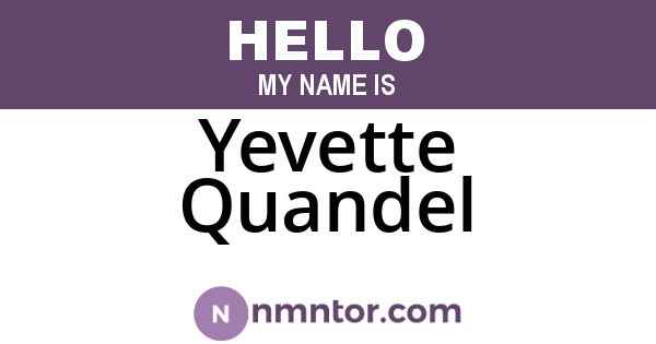 Yevette Quandel