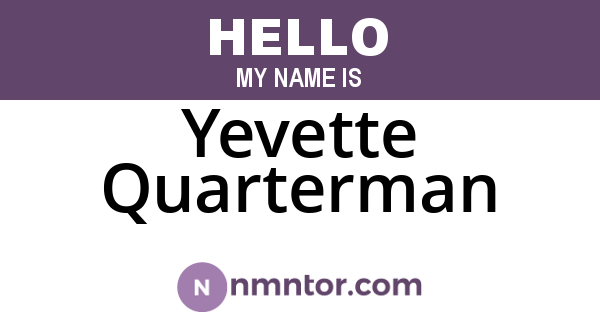 Yevette Quarterman