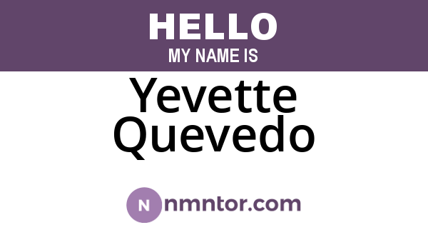 Yevette Quevedo