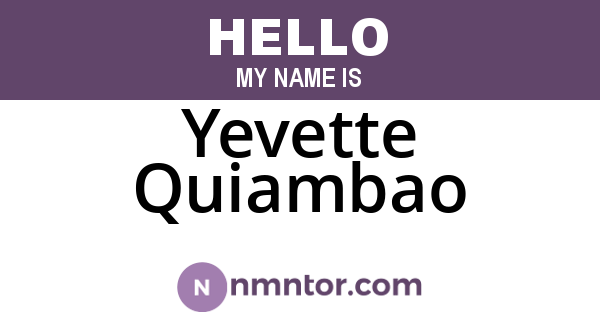 Yevette Quiambao